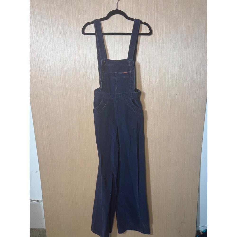 Landlubber 70's Corduroy Overalls‎ Wide Leg Bell Bottom Vintage Blue Women